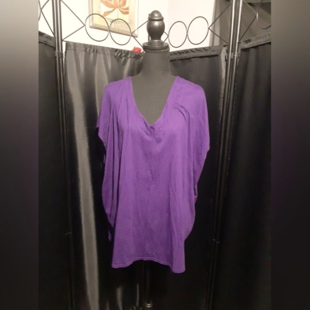 Cacique Sleepwear V-Neck Purple Top Size 22/24 Intimate Lounge Wear